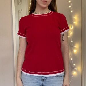 Red and White Tee
